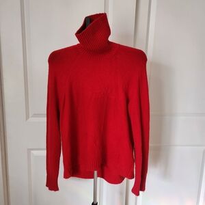 J.Crew Red Ribbed Knit Long Sleeve Turtleneck Sweater